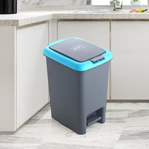 Plastic Push N Pedal Dust Bin | Hands-Free Operation, Compact Design, Unbreakable Plastic | Ideal for Kitchen, Office & Bathroom Use 6.5 Litres (1 Pc / Mix Color) Description :- Keep your surroundings clean and clutter-free with this 6.5 Litre Push N Peda